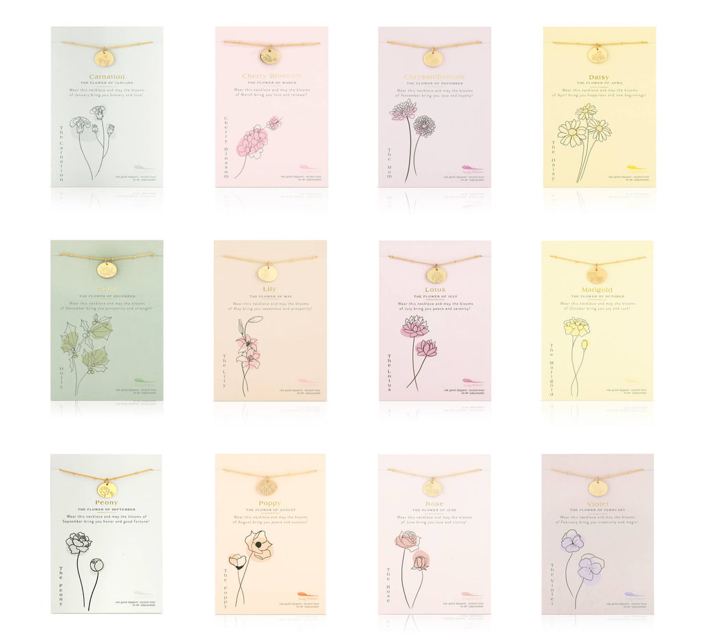 Birth Flower Necklace – Colores Coastal Woods Collection