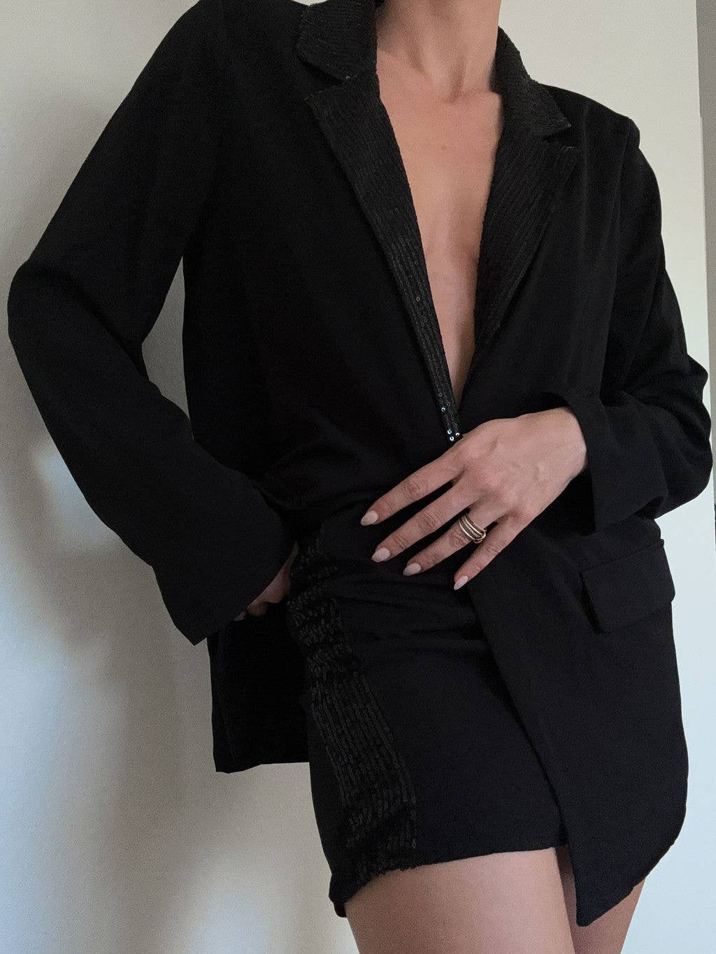 SEQUIN BLAZER AND SKIRT SET
