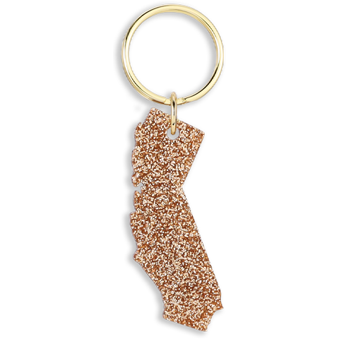 Glitter Keychain - State - CALIFORNIA