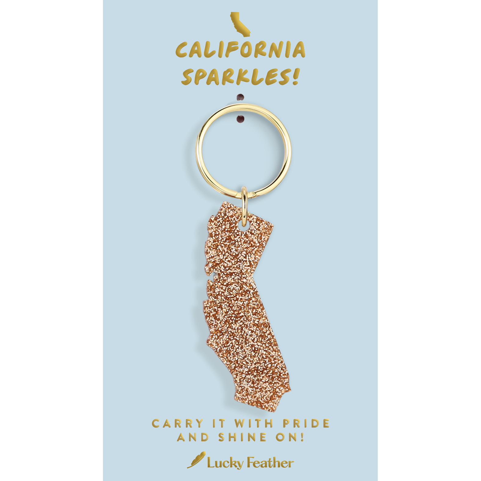 Glitter Keychain - State - CALIFORNIA