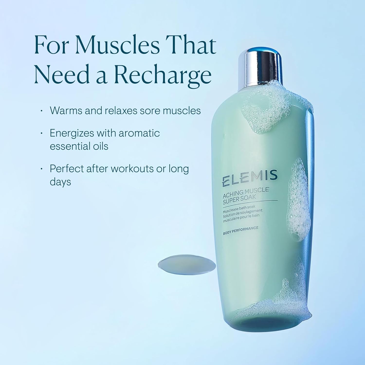 ELEMIS Aching Muscle Super Soak 400ml, Natural Bath Milk Soak To Ease Muscle Aches & Tension - Colores Coastal Woods by Colores Enterprises