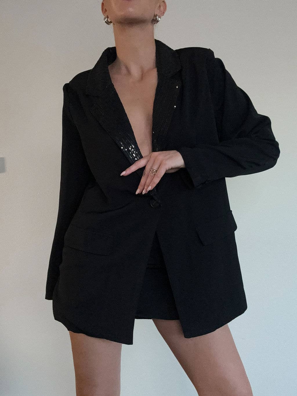 SEQUIN BLAZER AND SKIRT SET
