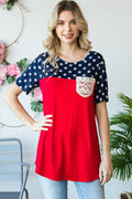 Preorder: STAR PRINT CONTRAST TOP LACE POCKET - Colores Coastal Woods by Colores Enterprises