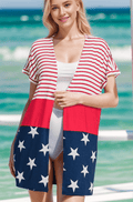 Preorder: STRIPE AND STAR OPEN CARDIGAN - Colores Coastal Woods by Colores Enterprises