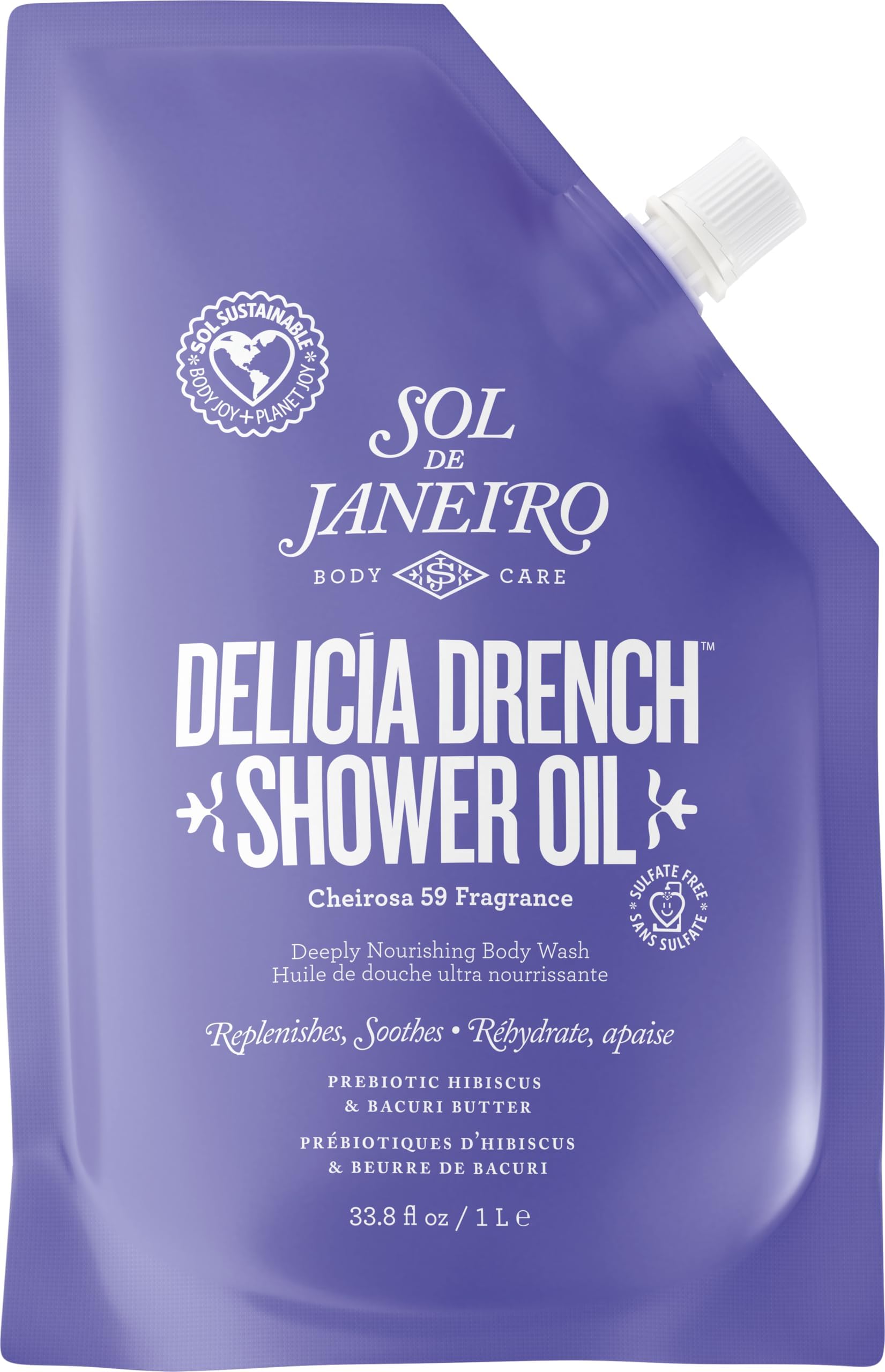 Sol de Janeiro Delicia Drench Shower Oil | Deeply Nourishing Body Wash - Colores Coastal Woods by Colores Enterprises