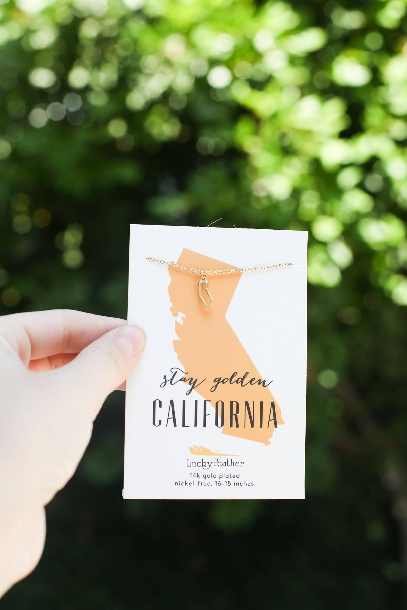 State Necklace - Gold - CALIFORNIA - Colores Coastal Woods by Colores Enterprises