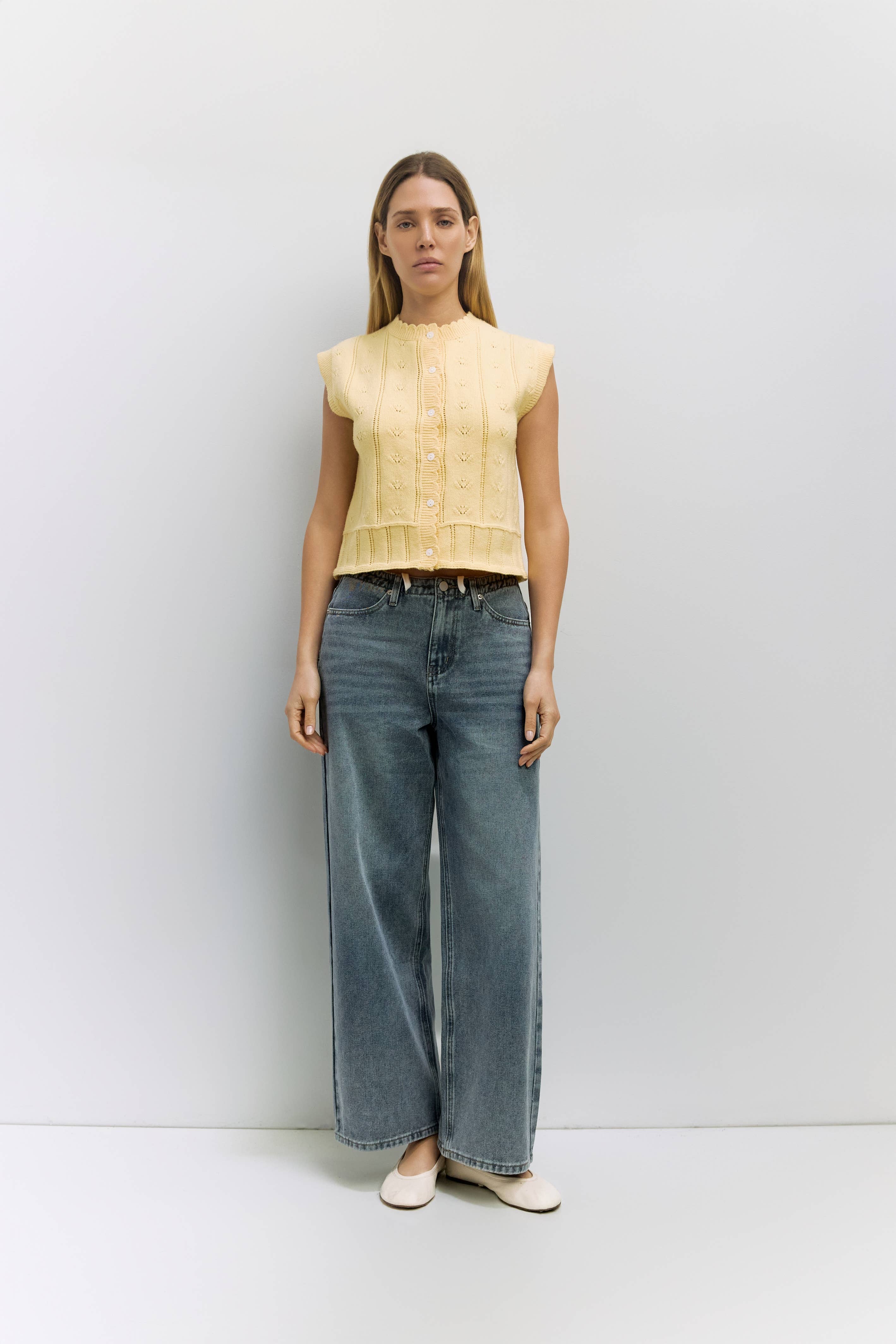 The Linda Vest | Pointelle Sweater Vest - Colores Coastal Woods by Colores Enterprises