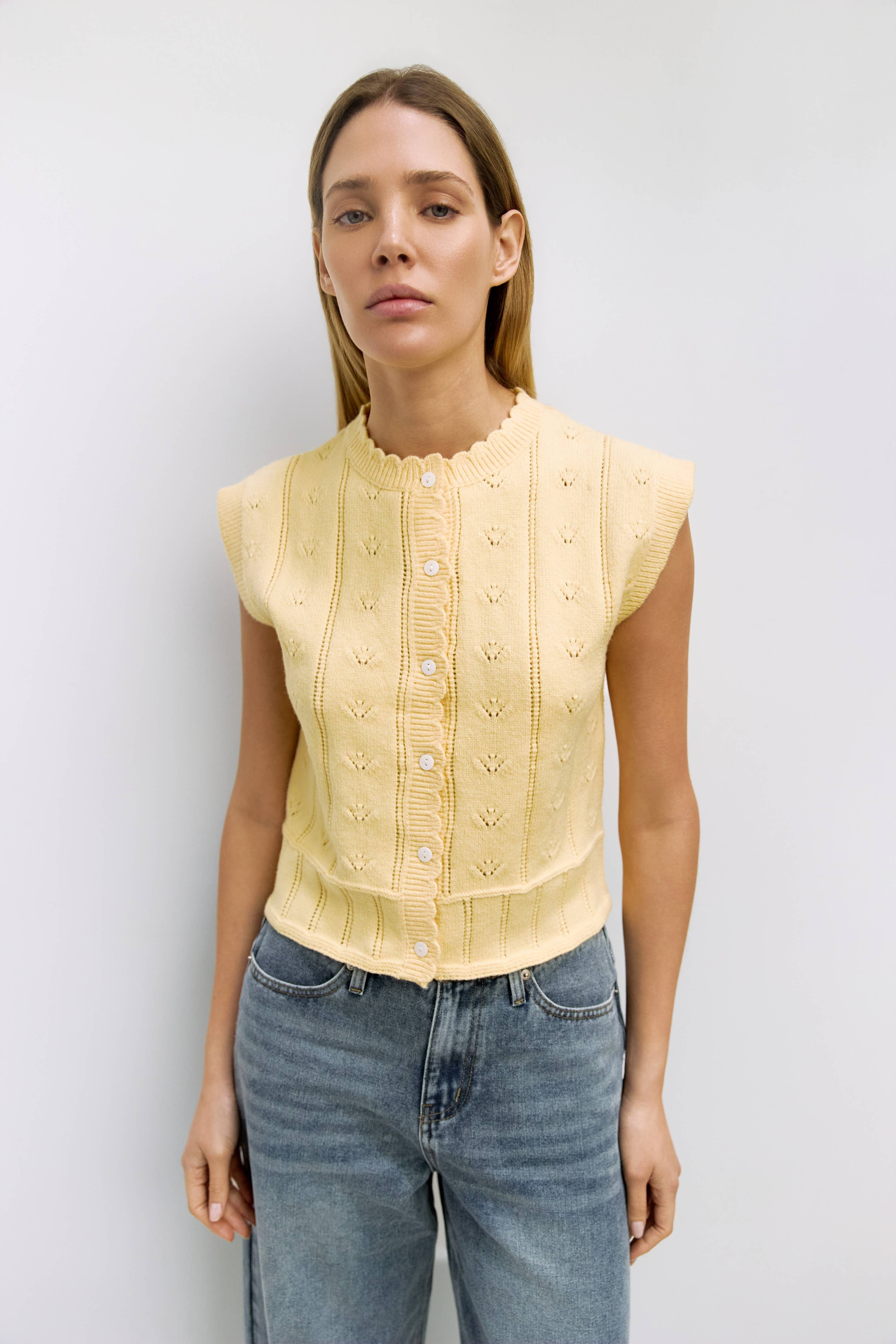 The Linda Vest | Pointelle Sweater Vest - Colores Coastal Woods by Colores Enterprises