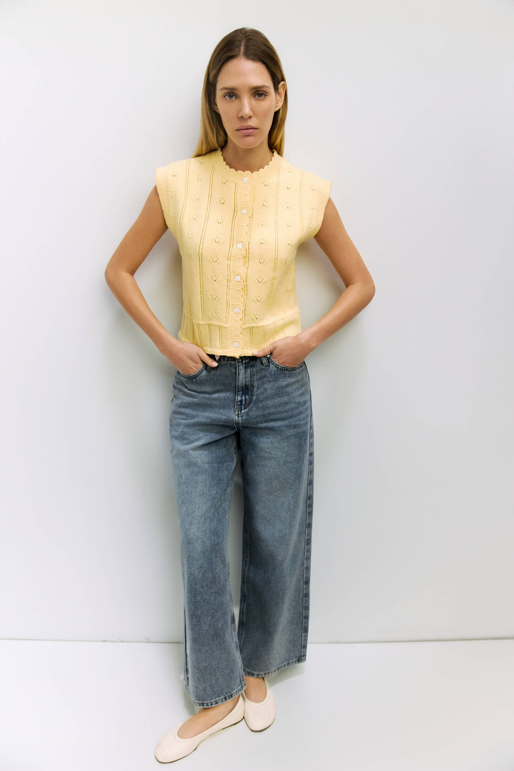 The Linda Vest | Pointelle Sweater Vest - Colores Coastal Woods by Colores Enterprises